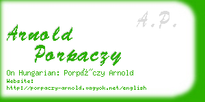 arnold porpaczy business card